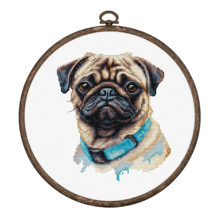 (image for) Pug Counted Cross Stitch Kit